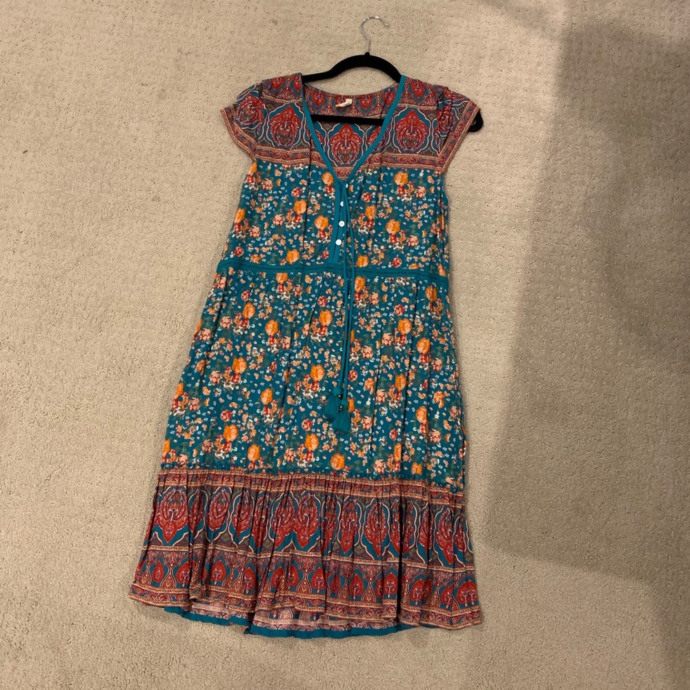 Floral Bohemian Midi Dress - Multicolor